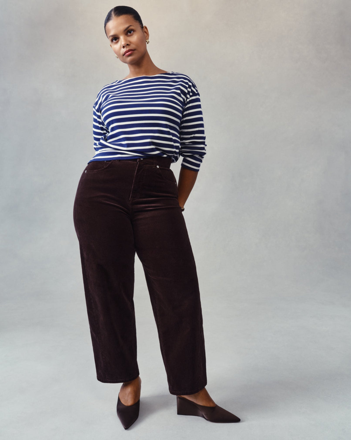 SPANXshape™ Authentic 360 Corduroy Barrel Leg  Truffle Brown