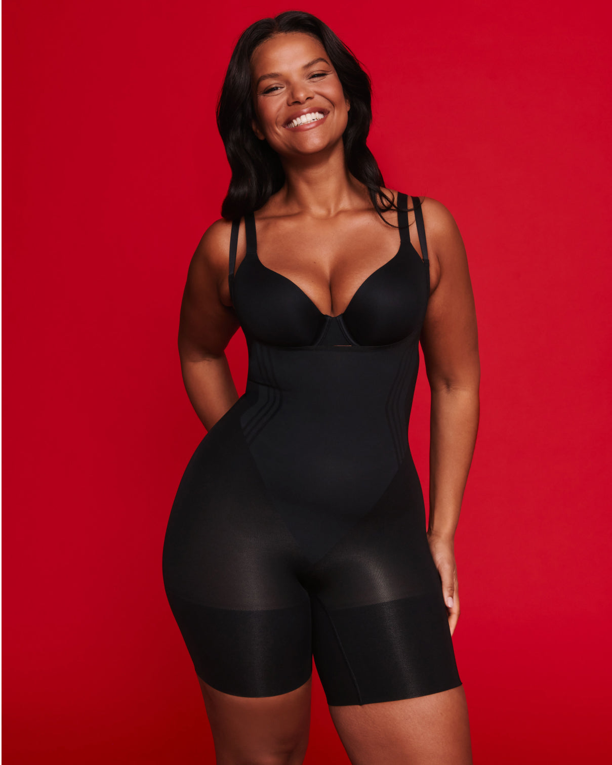 SPANXsculpt™ GoFigure Open-Bust Mid-Thigh Bodysuit