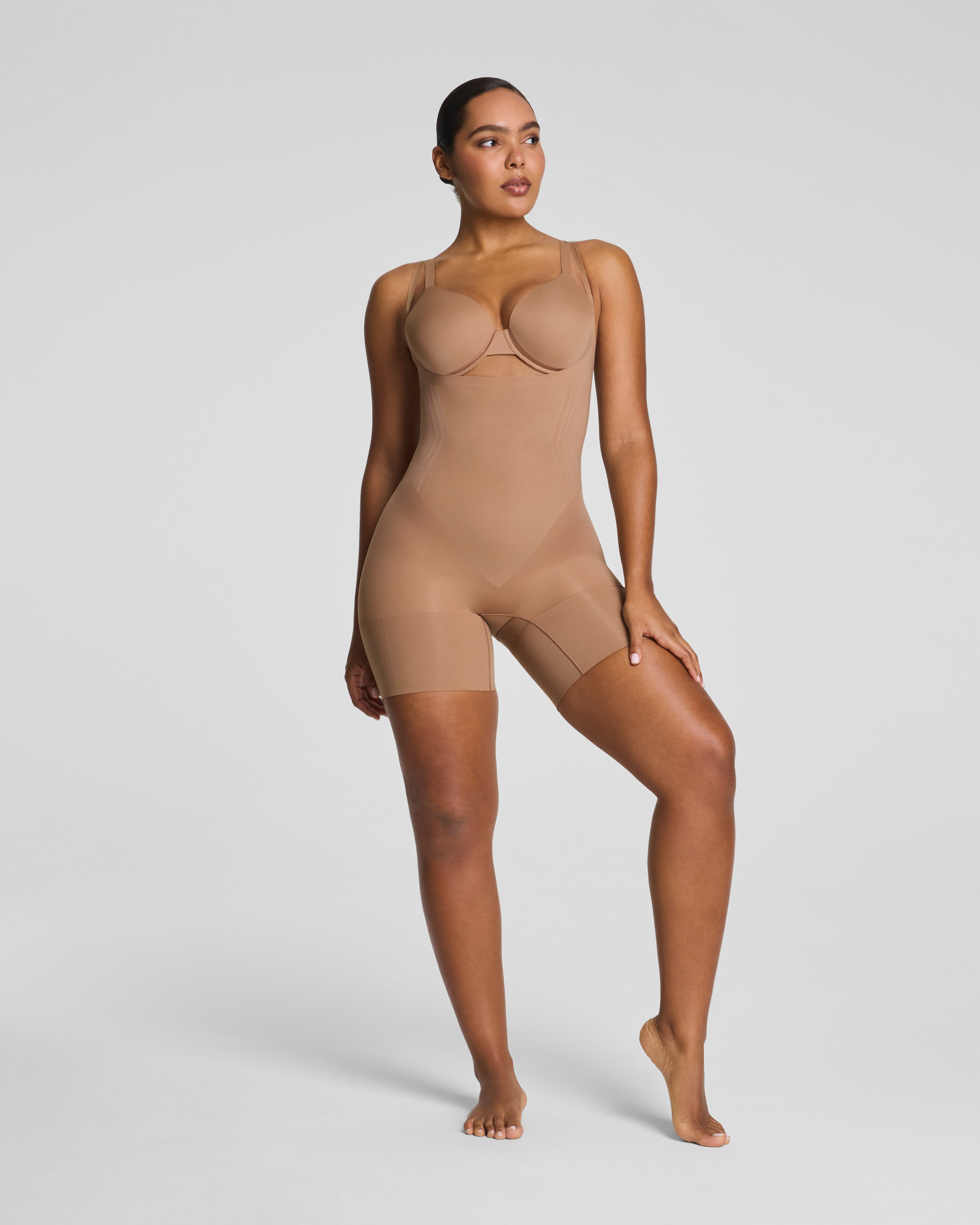 SPANXsculpt™ GoFigure Open-Bust Mid-Thigh Bodysuit | Cinnamon