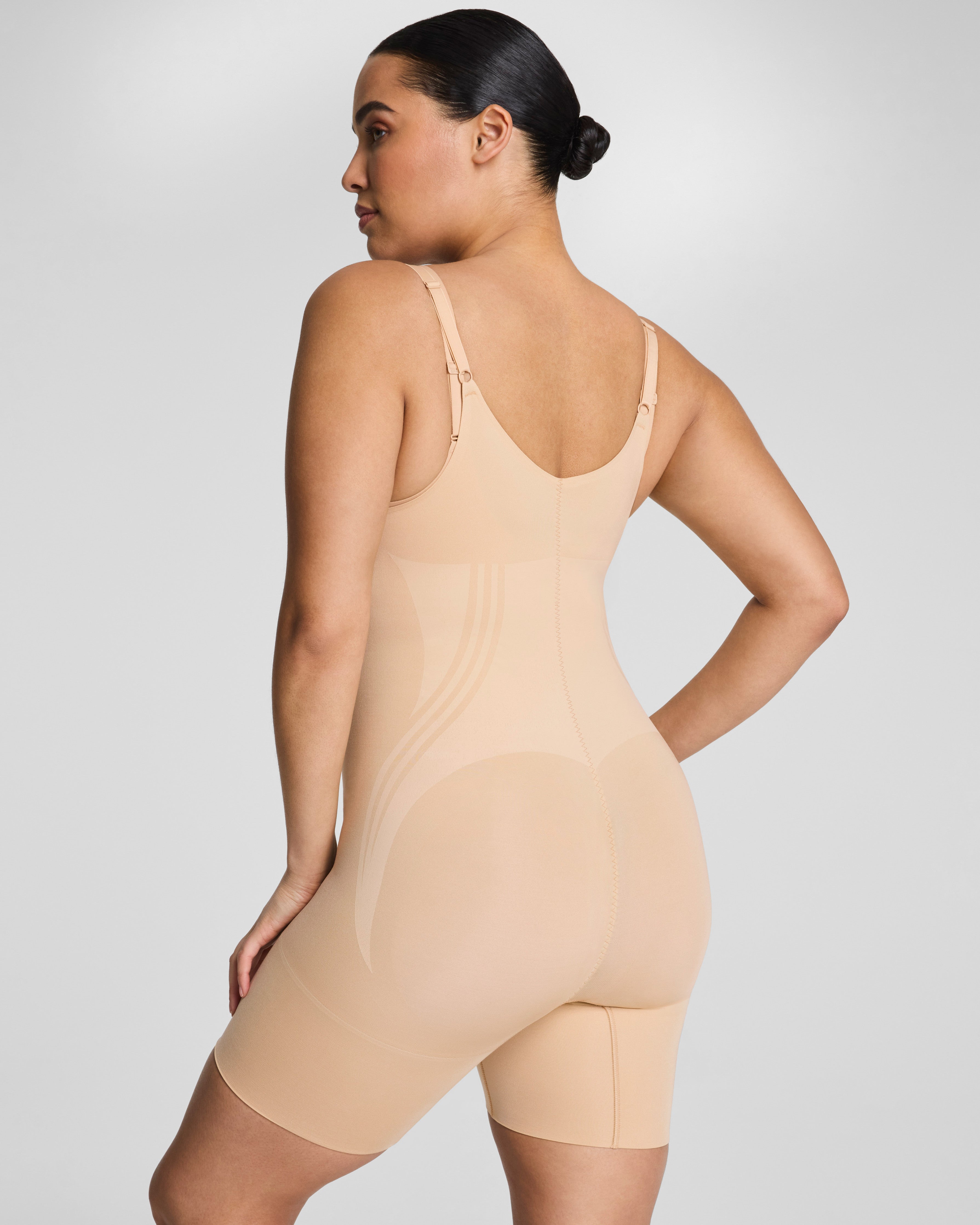 SPANXsculpt™ GoFigure Open-Bust Mid-Thigh Bodysuit | Honey
