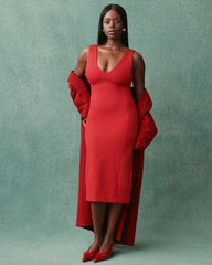 SPANXshape™ Ponte V-Neck Midi Dress  SPANX® Red