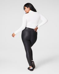 SPANXshape™ Faux Leather Fleece Lined Leggings  Black