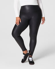 SPANXshape™ Faux Leather Fleece Lined Leggings  Black
