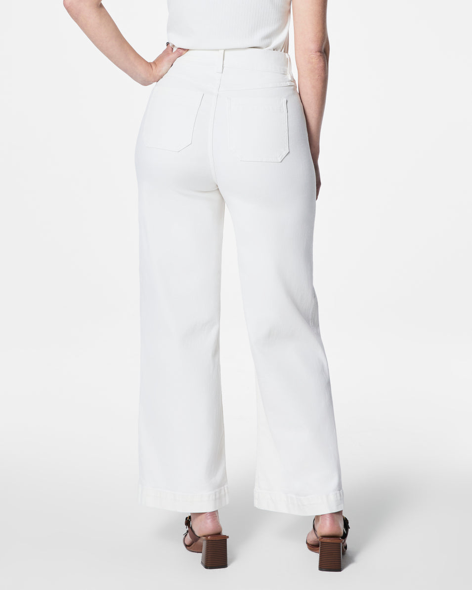 SPANXshape™ Original EveryWear Cropped Wide Leg Jeans with Patch Pockets  White