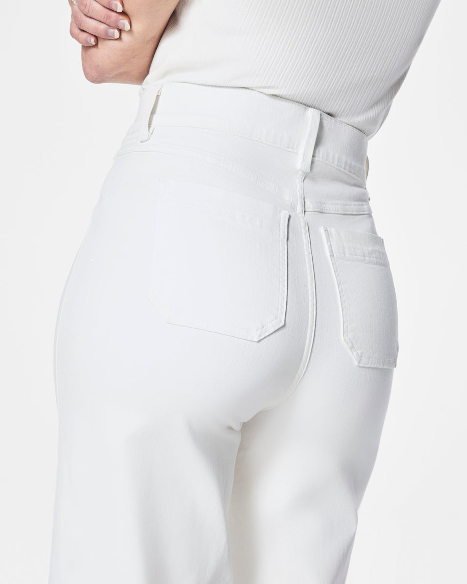 SPANXshape™ Original EveryWear Cropped Wide Leg Jeans with Patch Pockets  White