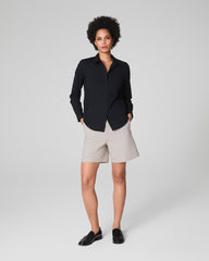 SPANX® Poplin No-Gape Tailored Shirt  Classic Black
