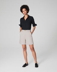 SPANX® Poplin No-Gape Tailored Shirt  Classic Black