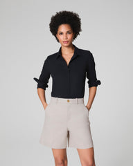 SPANX® Poplin No-Gape Tailored Shirt  Classic Black
