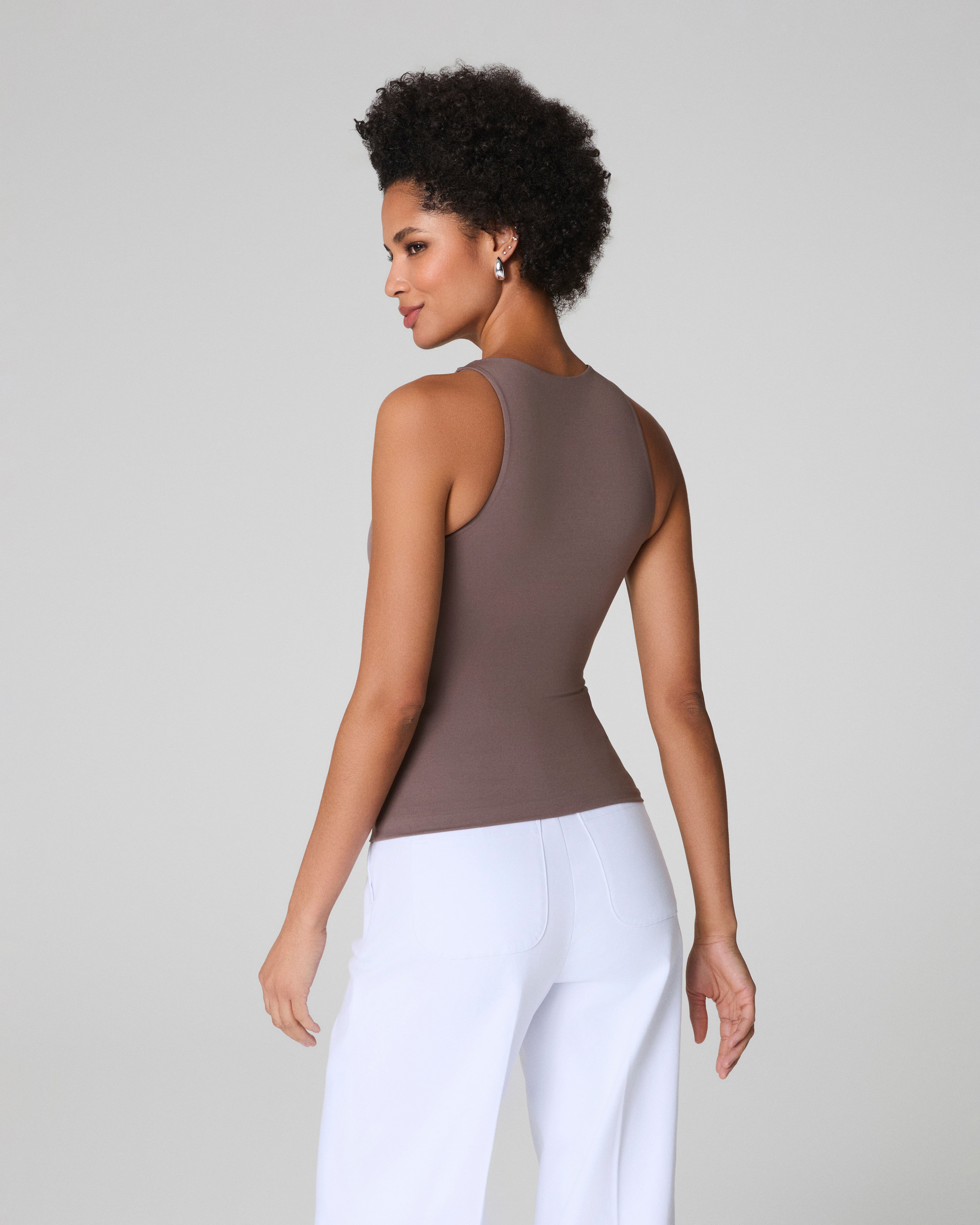 SPANXsmooth™ Jersey High Neck Tank  Smoke