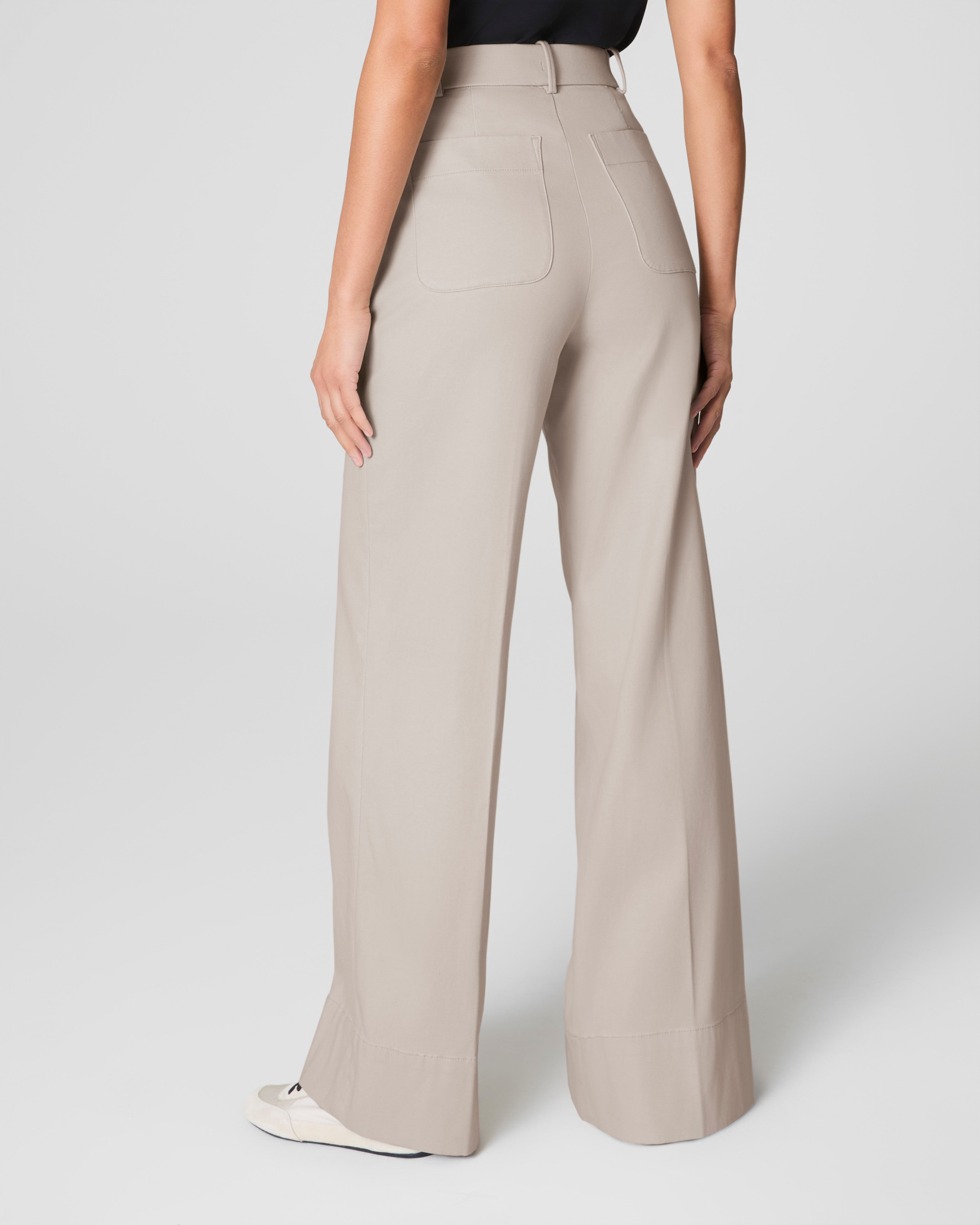 SPANXsupersmooth™ Stretch Twill Wide Leg Pant  Bone