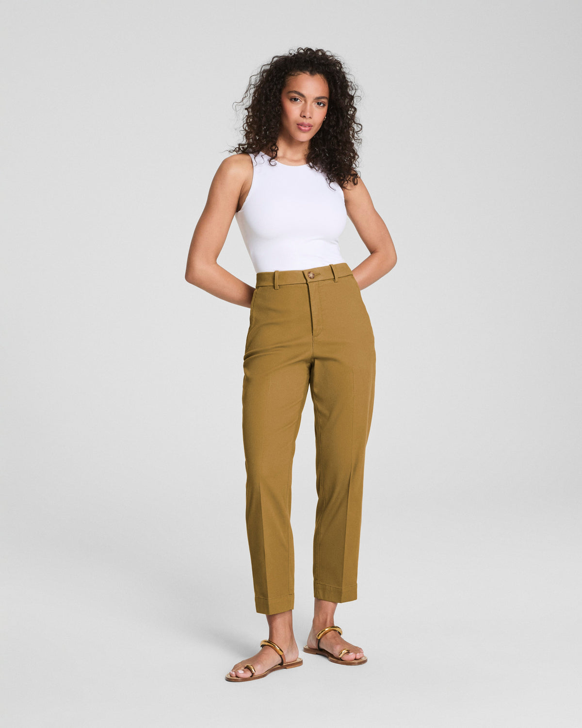 SPANXsupersmooth™ Stretch Twill Slim Straight Pant  Flax