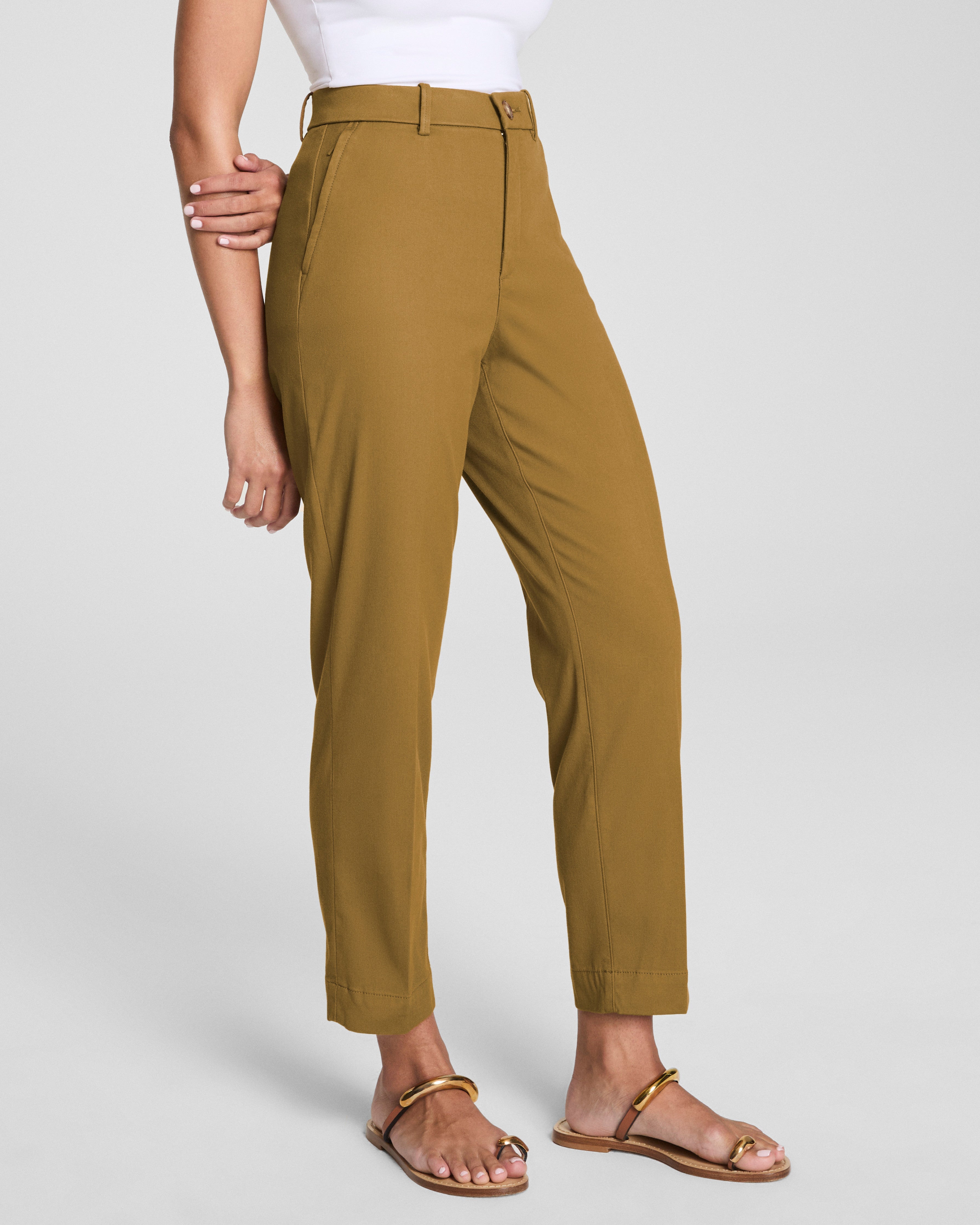 SPANXsupersmooth™ Stretch Twill Slim Straight Pant  Flax