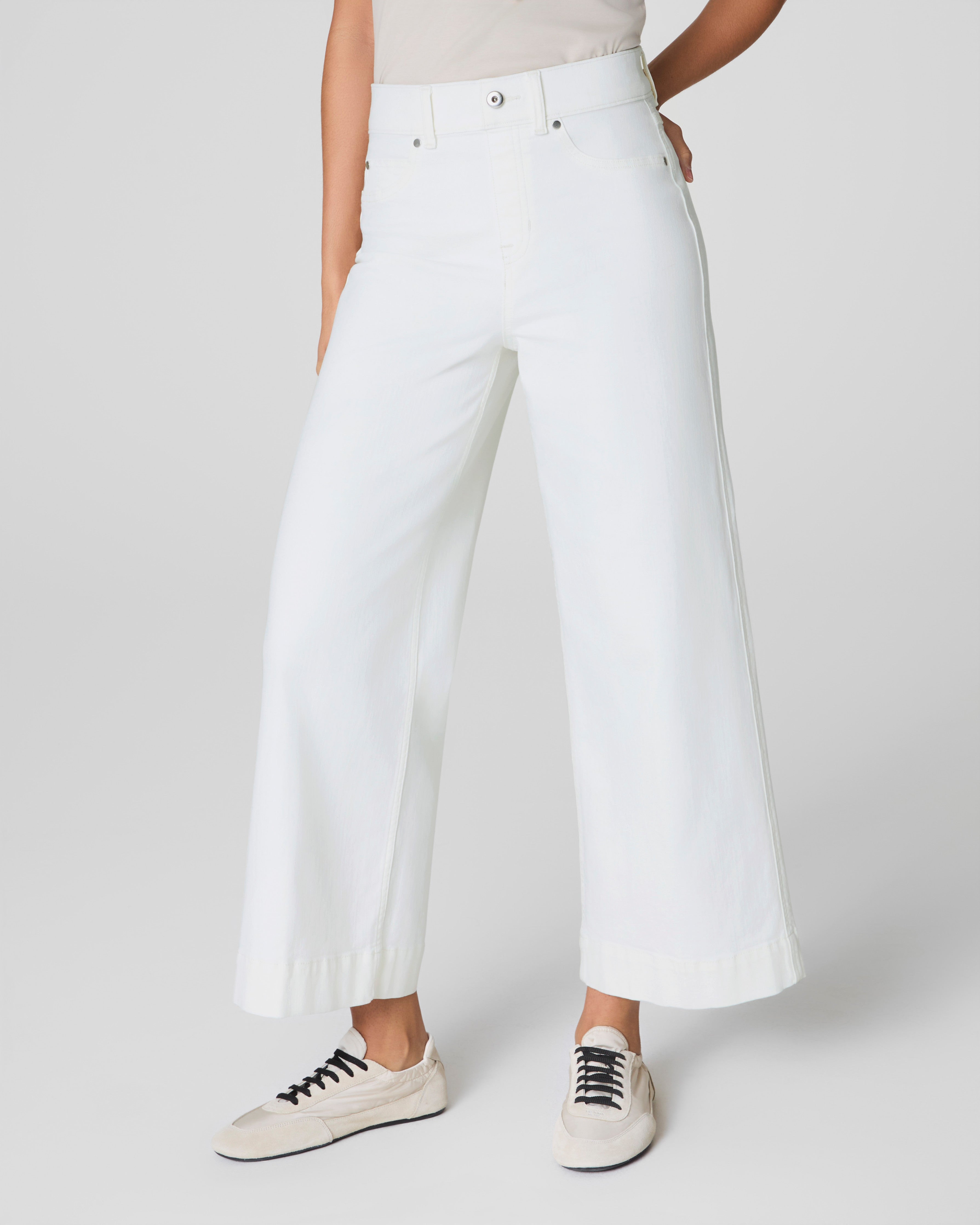 SPANXshape™ Original EveryWear Cropped Wide Leg Jeans  Chalk