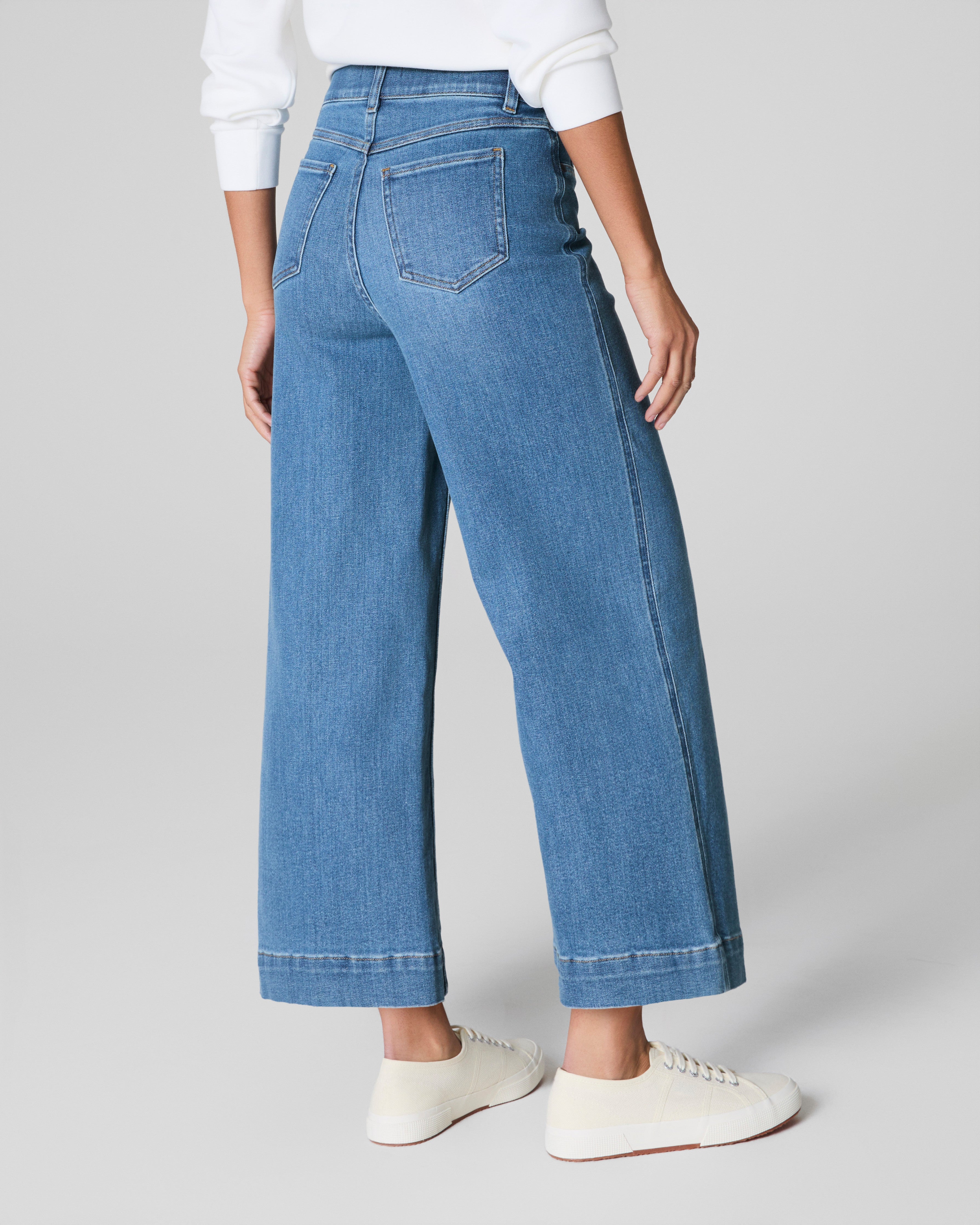 SPANXshape™ Original EveryWear Cropped Wide Leg Jeans  Stonewashed Blue