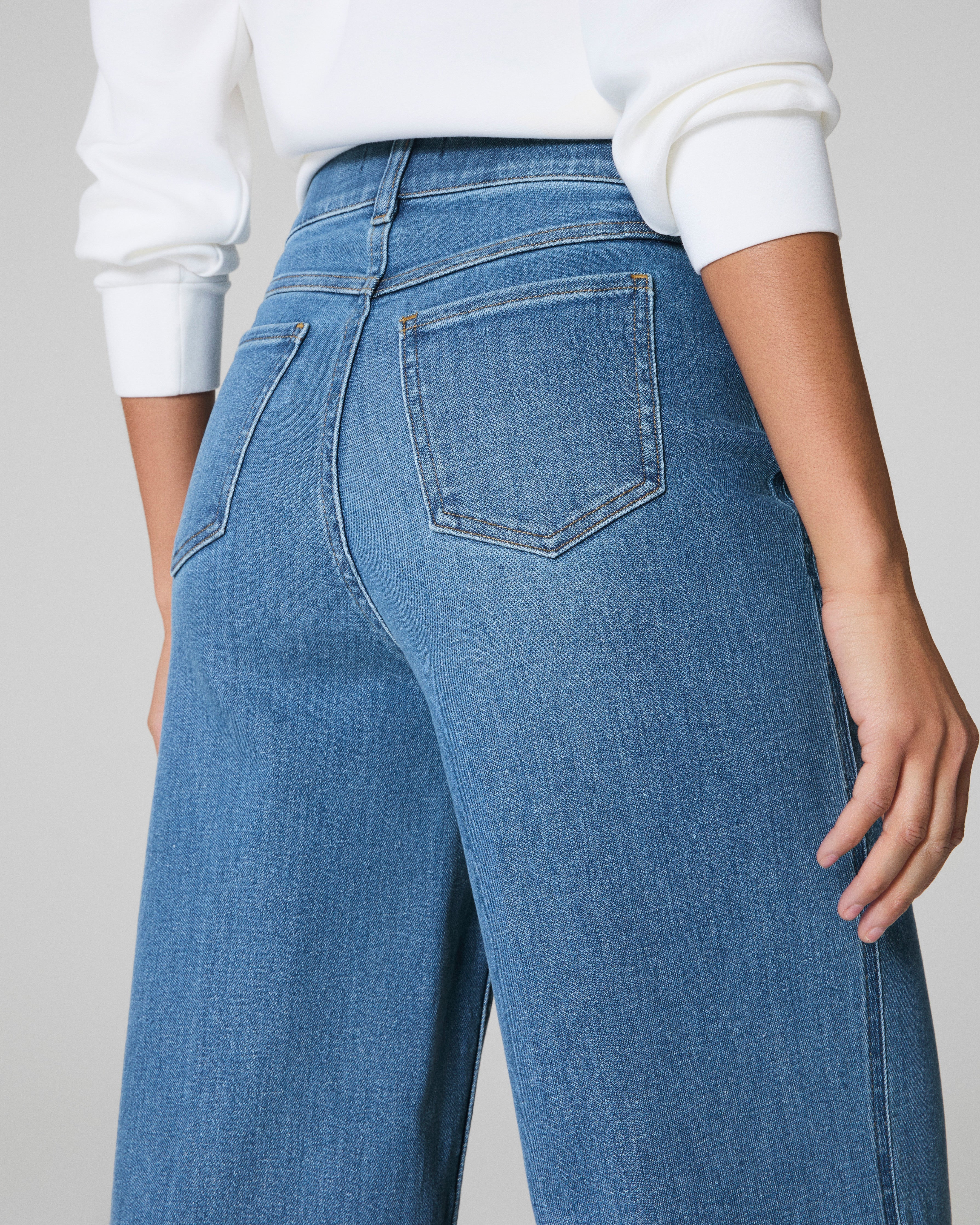 SPANXshape™ Original EveryWear Cropped Wide Leg Jeans  Stonewashed Blue