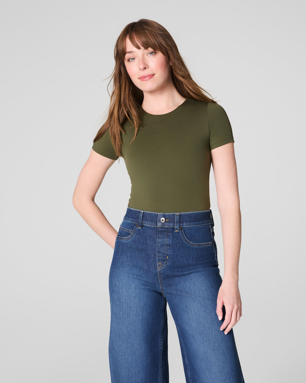 SPANXsmooth™ Jersey Crewneck Tee | Dark Pine