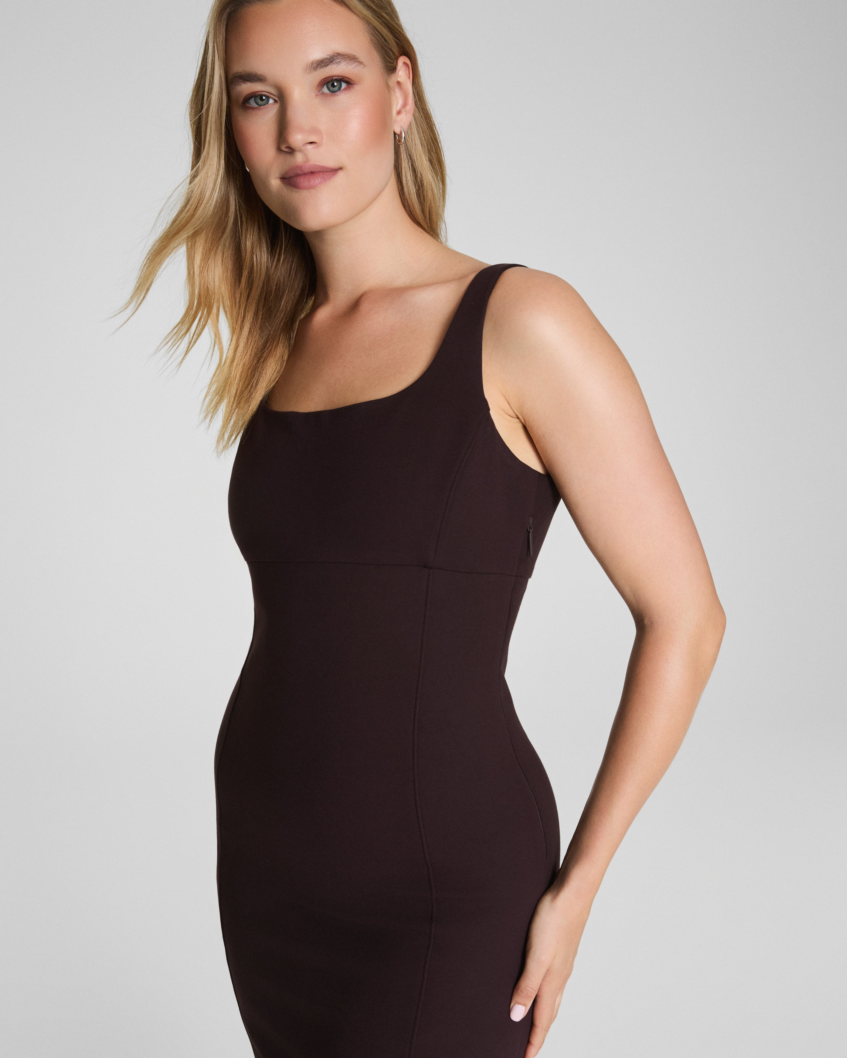 SPANXshape™ Ponte Midi Tank Dress  Truffle Brown