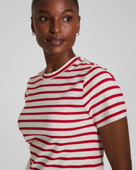 SPANX® Cotton Crewneck Tee  Ivory/Spanx Red