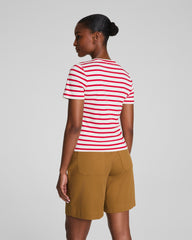 SPANX® Cotton Crewneck Tee  Ivory/Spanx Red