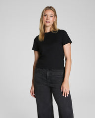 SPANX® Cotton Crewneck Tee  Classic Black