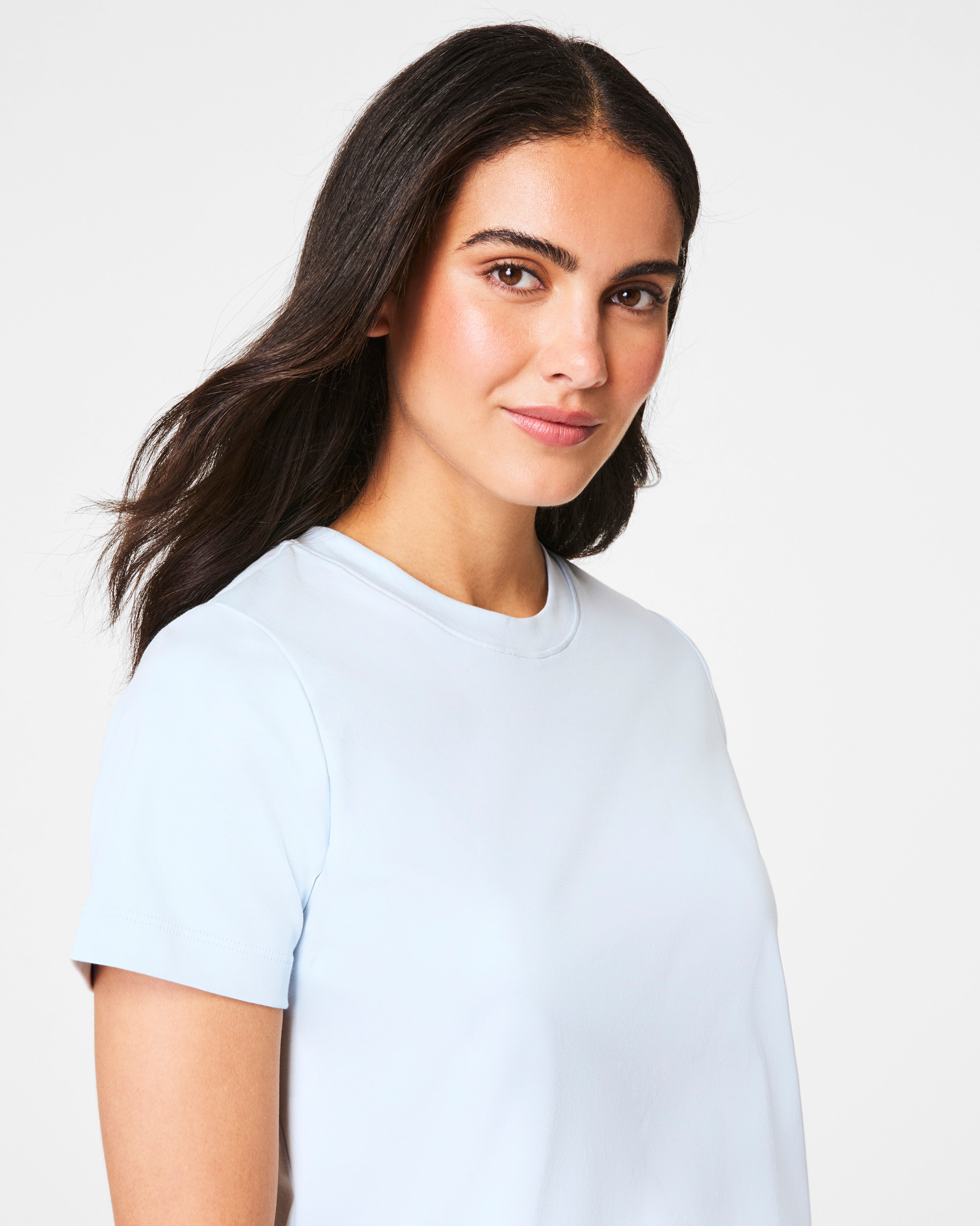 SPANX® Cotton Crewneck Tee  Sky