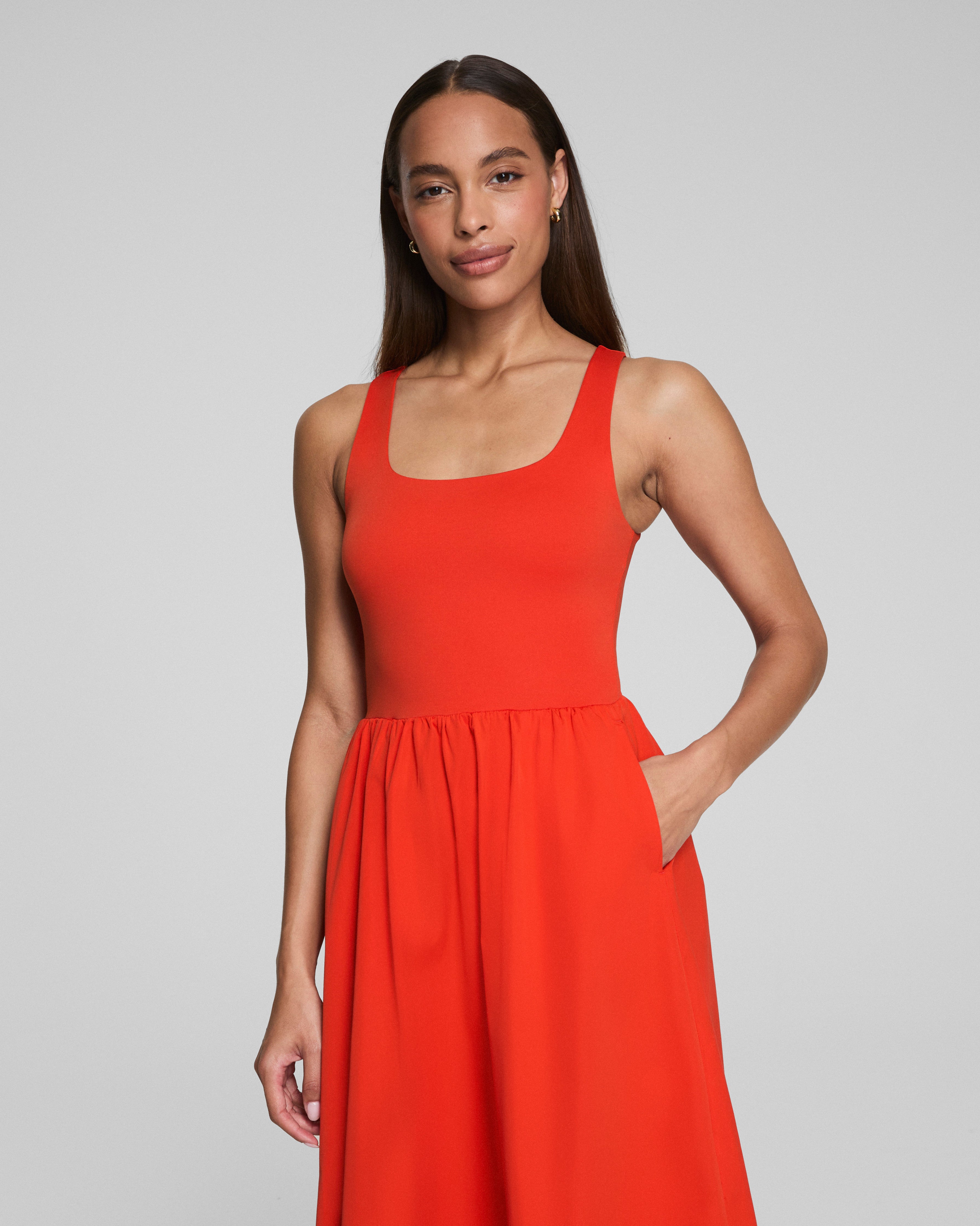 SPANXsmooth™ Jersey Scoop Neck Tank Midi Dress  Poppy