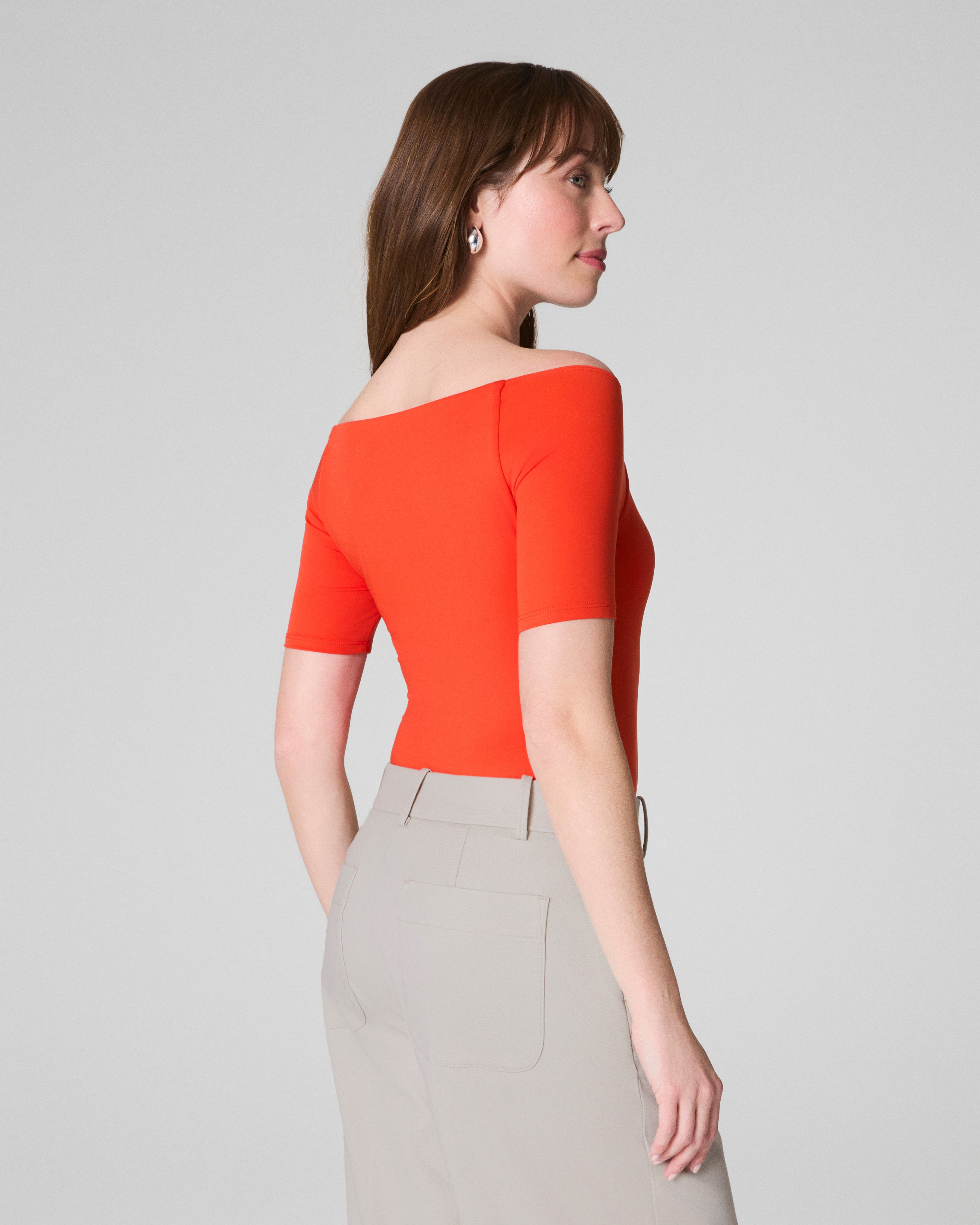 SPANXsmooth™ Jersey Scoop Neck Thong Bodysuit  Poppy