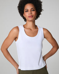 SPANX® Cotton Crewneck Tank  Classic White