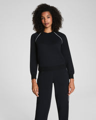 SPANX AirEssentials® Pique Long Sleeve Crewneck Top  Very Black