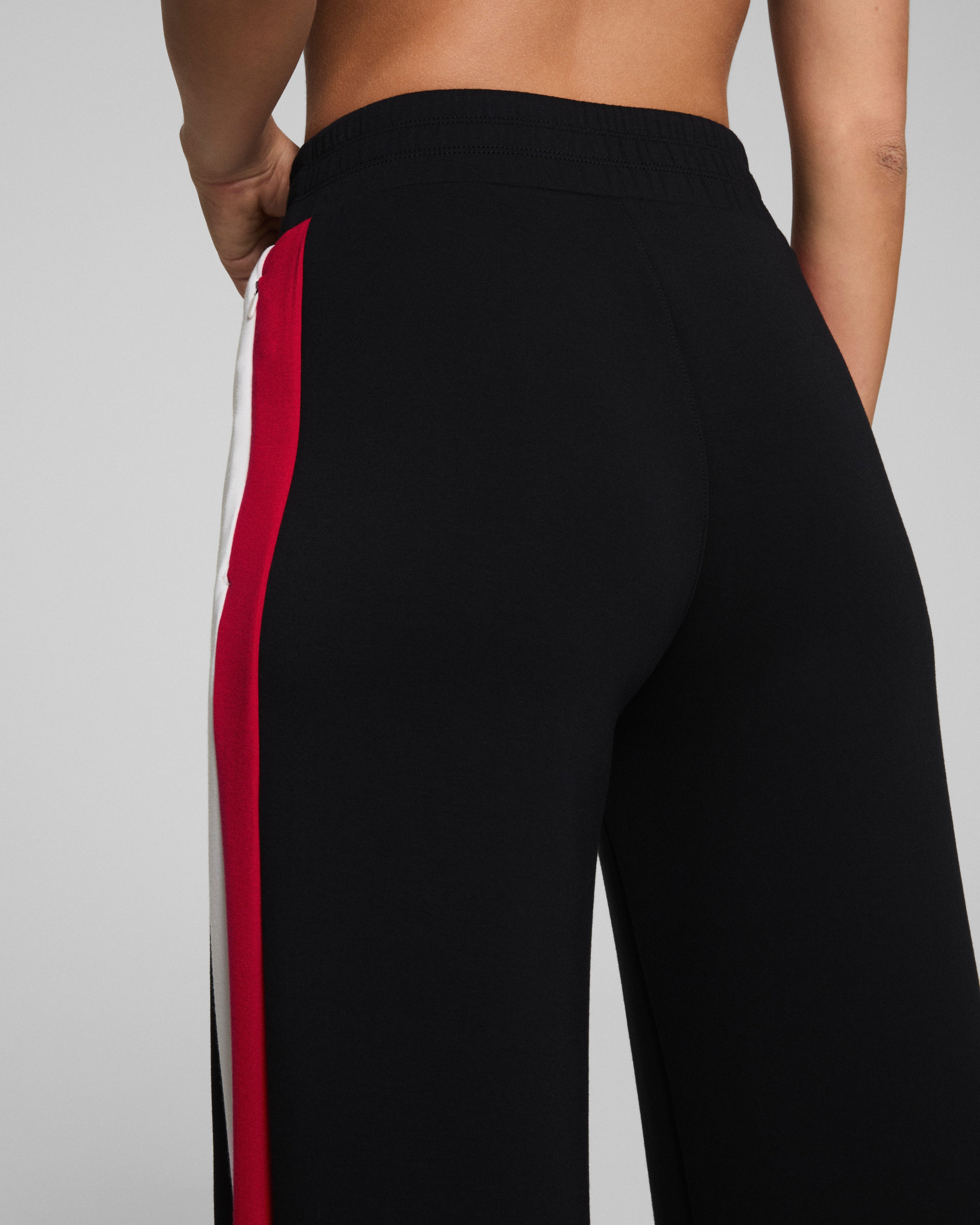 SPANX AirEssentials® Colorblock Wide Leg Track Pant  Very Black/Powder/Spanx Red