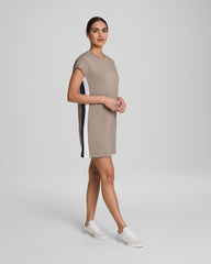 SPANX® AirEssentials Colorblock Mini T-Shirt Dress  Ashwood/Powder/Timeless Navy