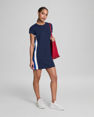 SPANX® AirEssentials Colorblock Mini T-Shirt Dress  Timeless Navy/Powder/Cerulean