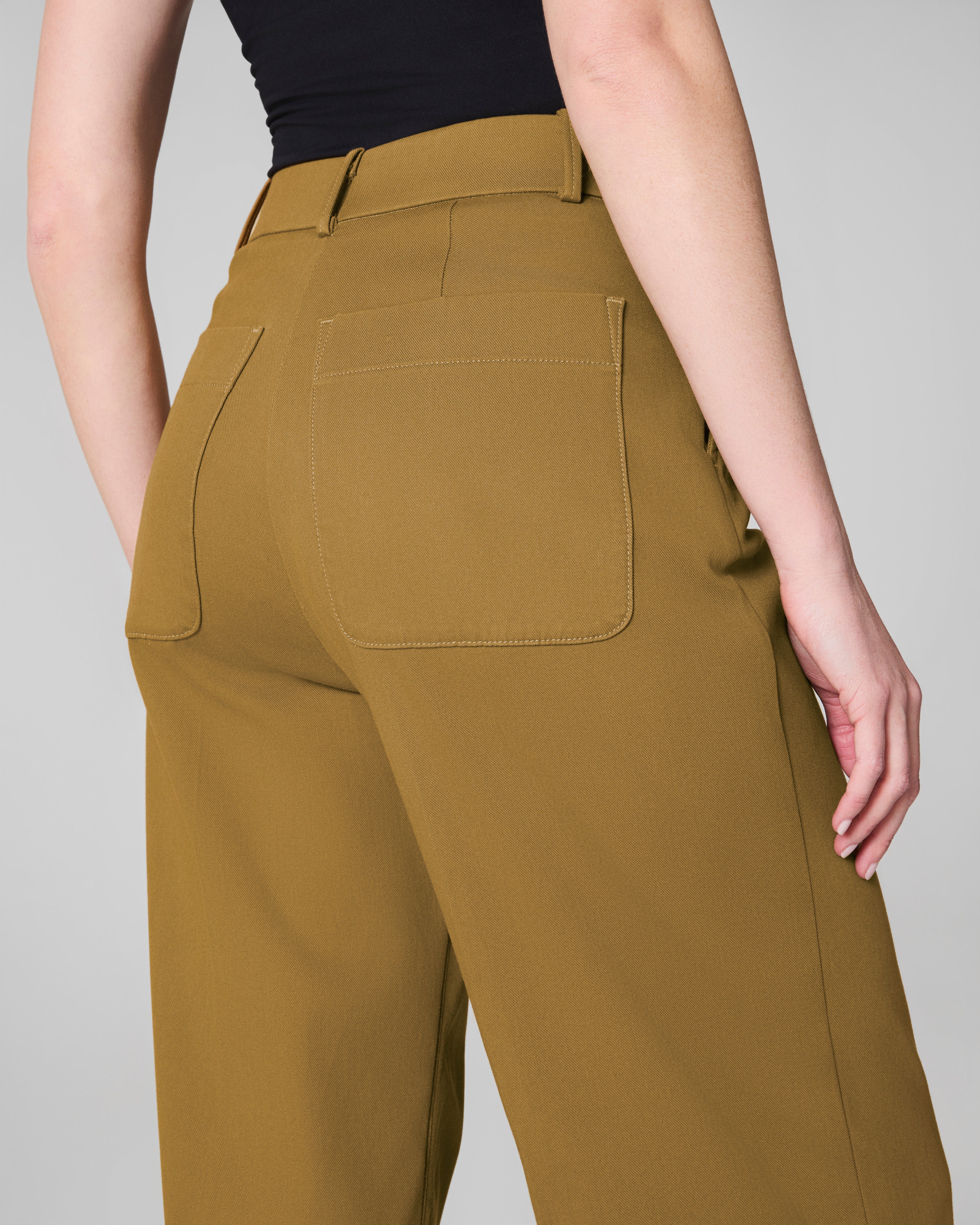 SPANXsupersmooth™ Stretch Twill Cropped Wide Leg Pant  Flax