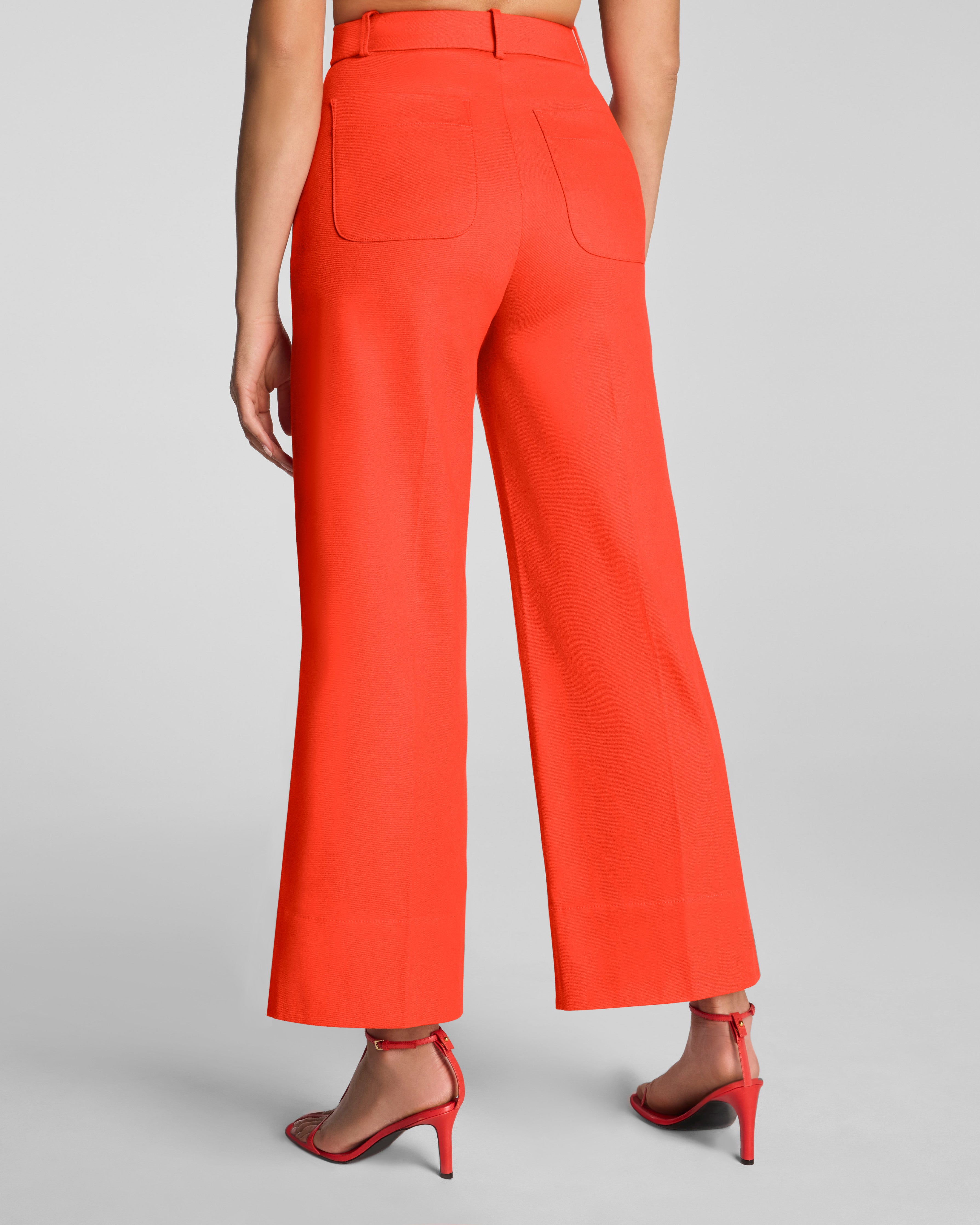 SPANXsupersmooth™ Stretch Twill Cropped Wide Leg Pant | Sunset Coral