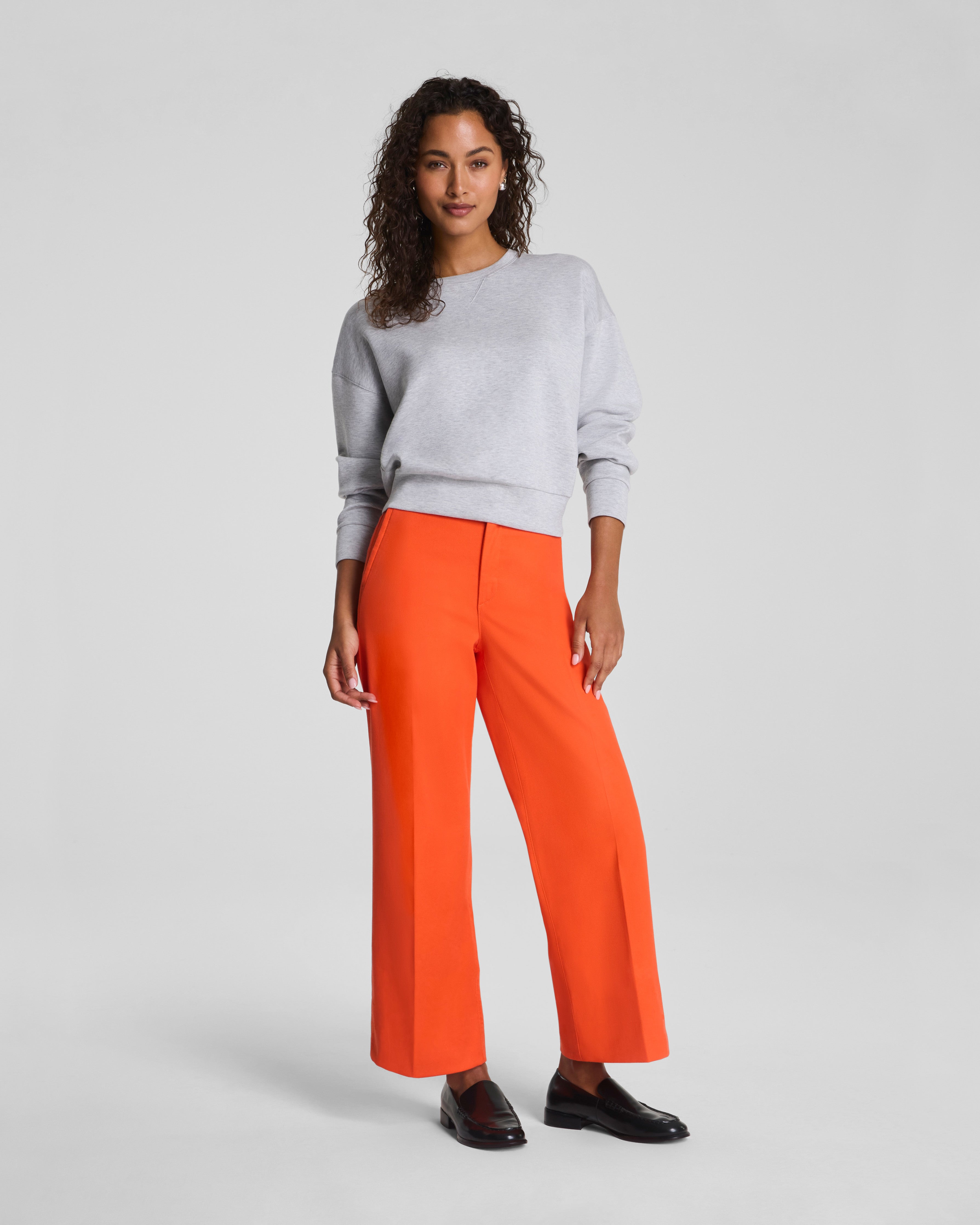SPANXsupersmooth™ Stretch Twill Cropped Wide Leg Pant | Sunset Coral