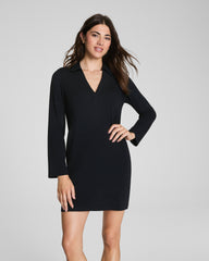 SPANX® Sleek Jersey Long Sleeve Shirt Dress | Classic Black