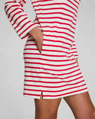 SPANX® Cotton Boatneck Mini Dress  Ivory/Spanx Red
