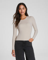 SPANXsmooth™ Jersey Crewneck Long Sleeve Top  Bone
