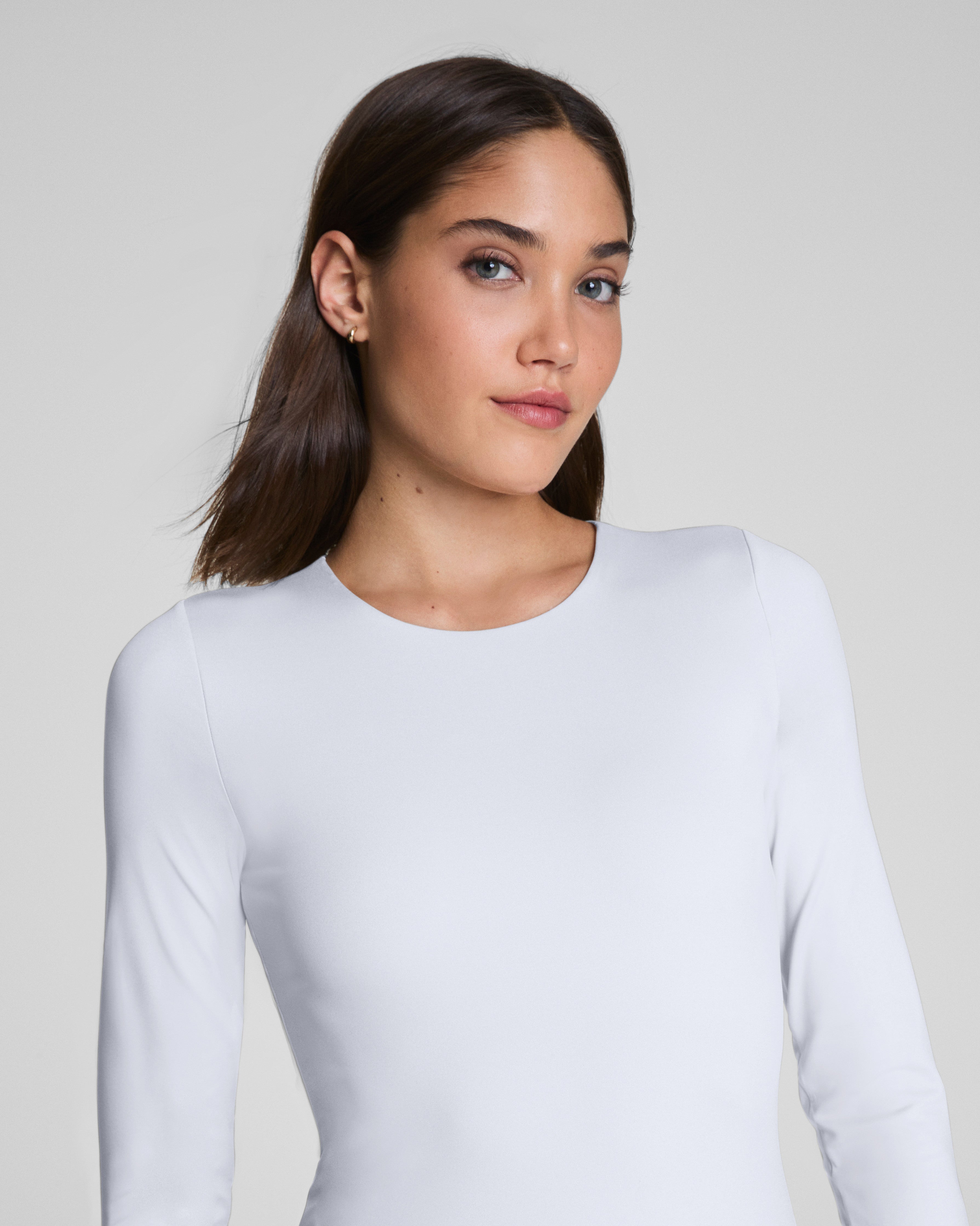 SPANXsmooth™ Jersey Crewneck Long Sleeve Top | Classic White