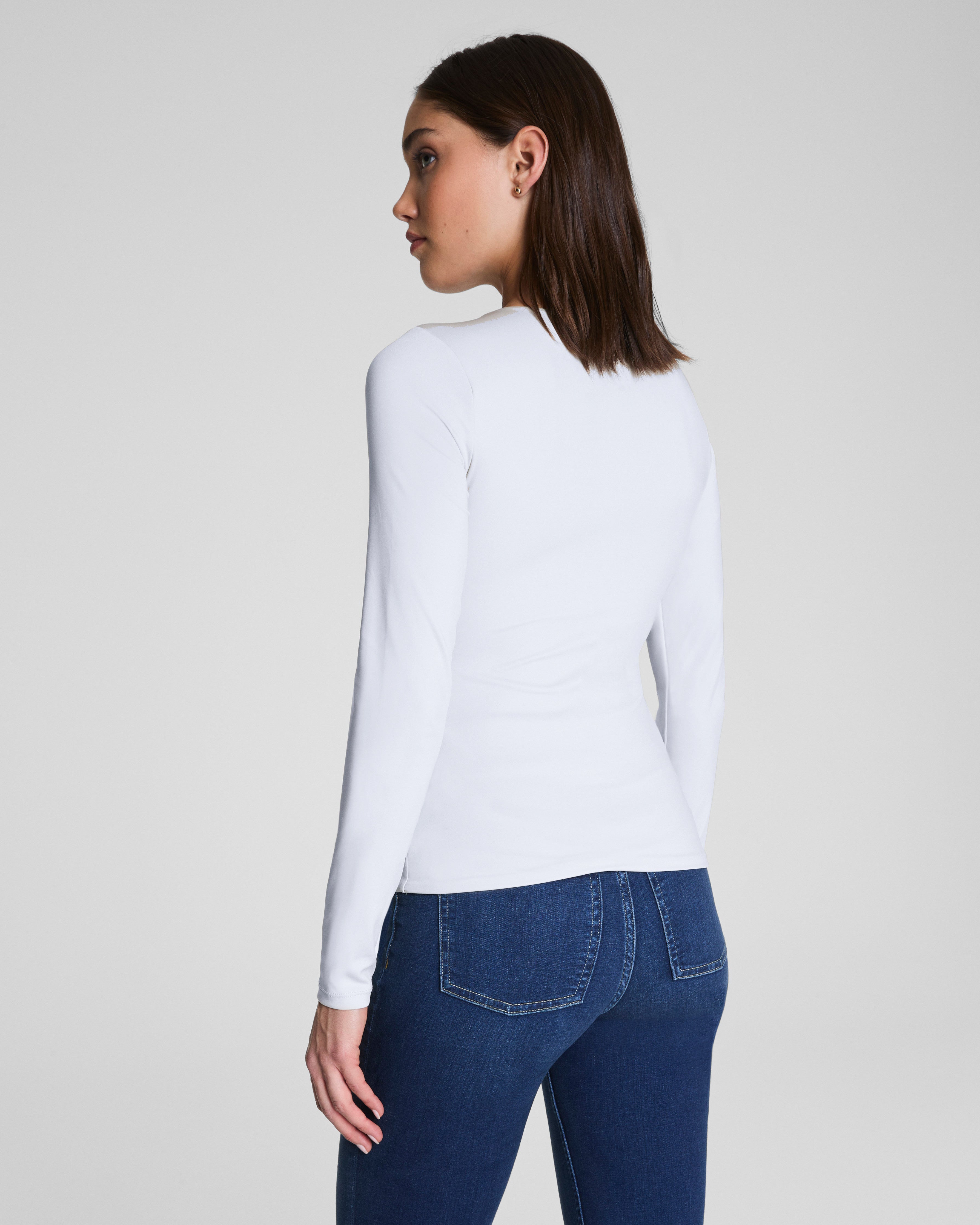 SPANXsmooth™ Jersey Crewneck Long Sleeve Top | Classic White
