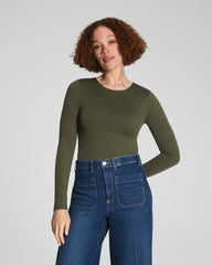 SPANXsmooth™ Jersey Crewneck Long Sleeve Top  Dark Pine