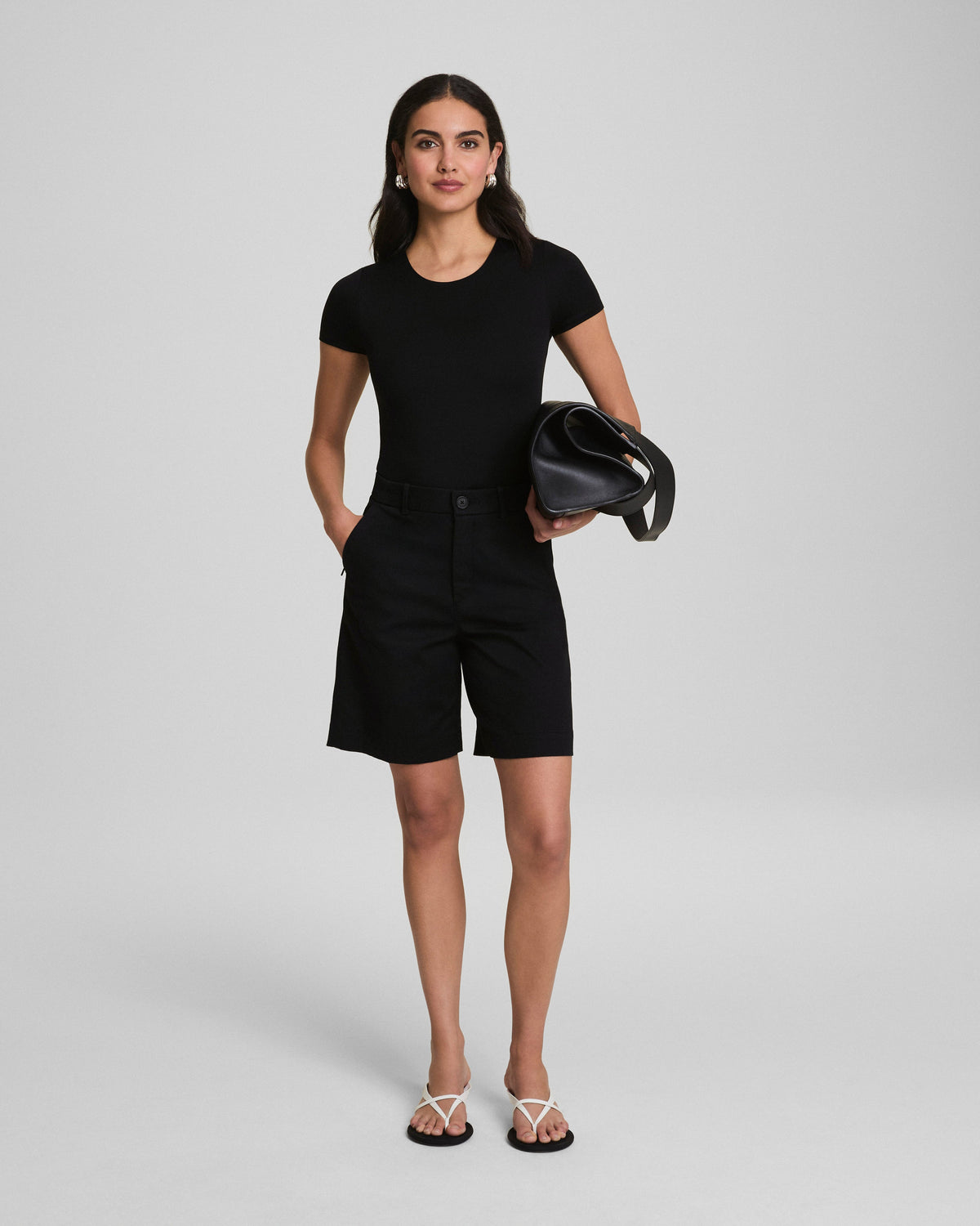 SPANXsmooth™ Jersey Crewneck Thong Bodysuit  Classic Black