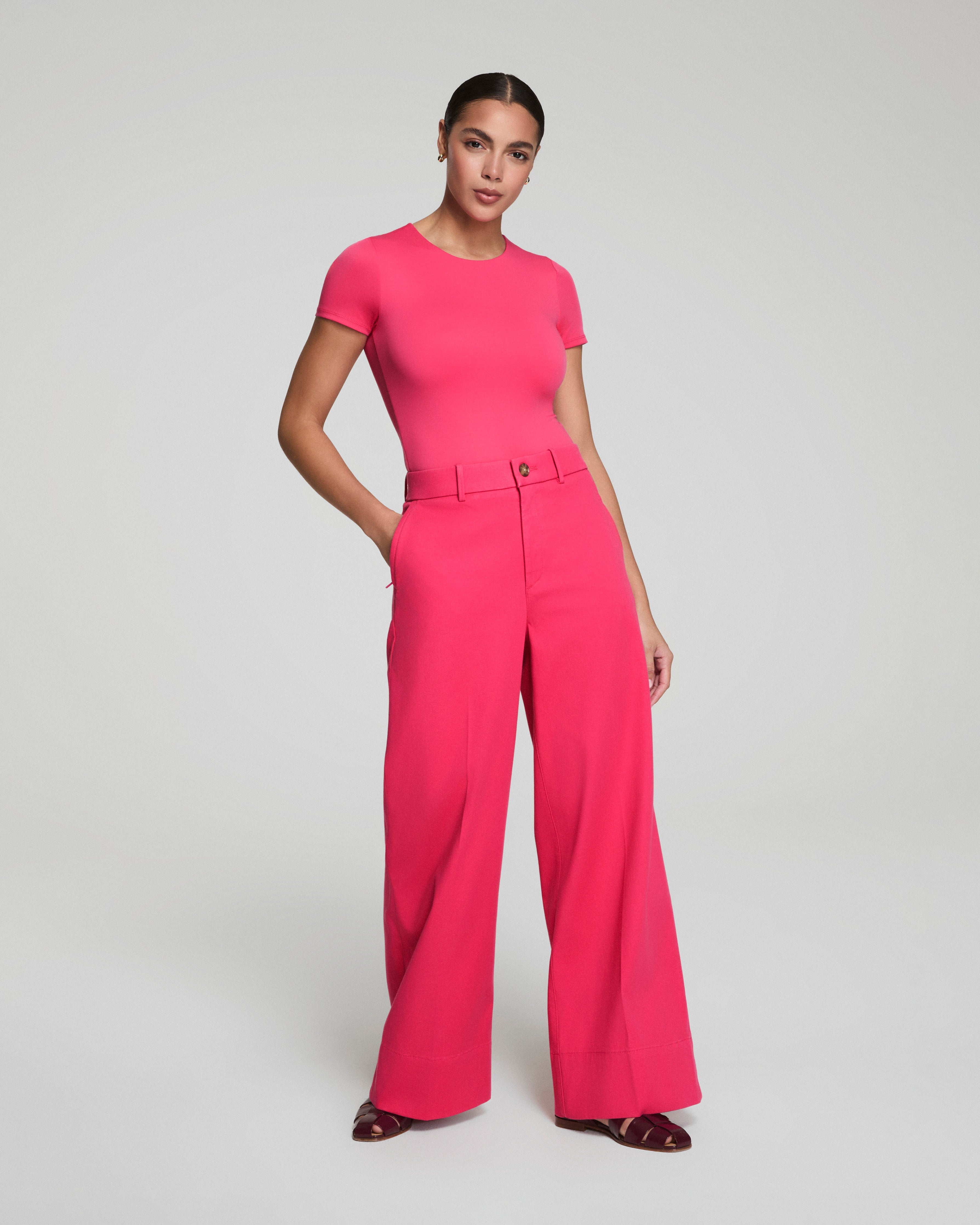 SPANXsmooth™ Jersey Crewneck Thong Bodysuit  Tulip