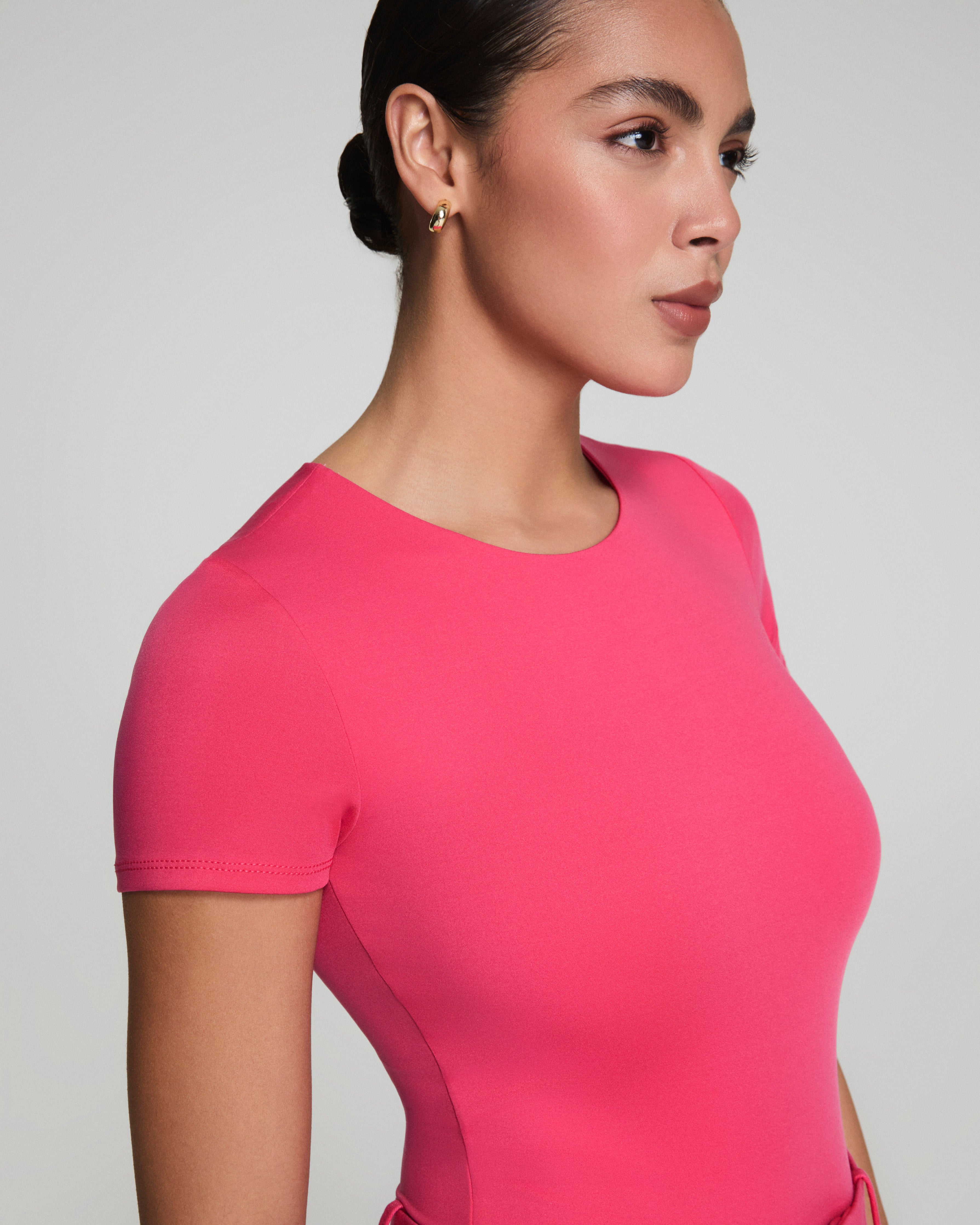 SPANXsmooth™ Jersey Crewneck Thong Bodysuit  Tulip