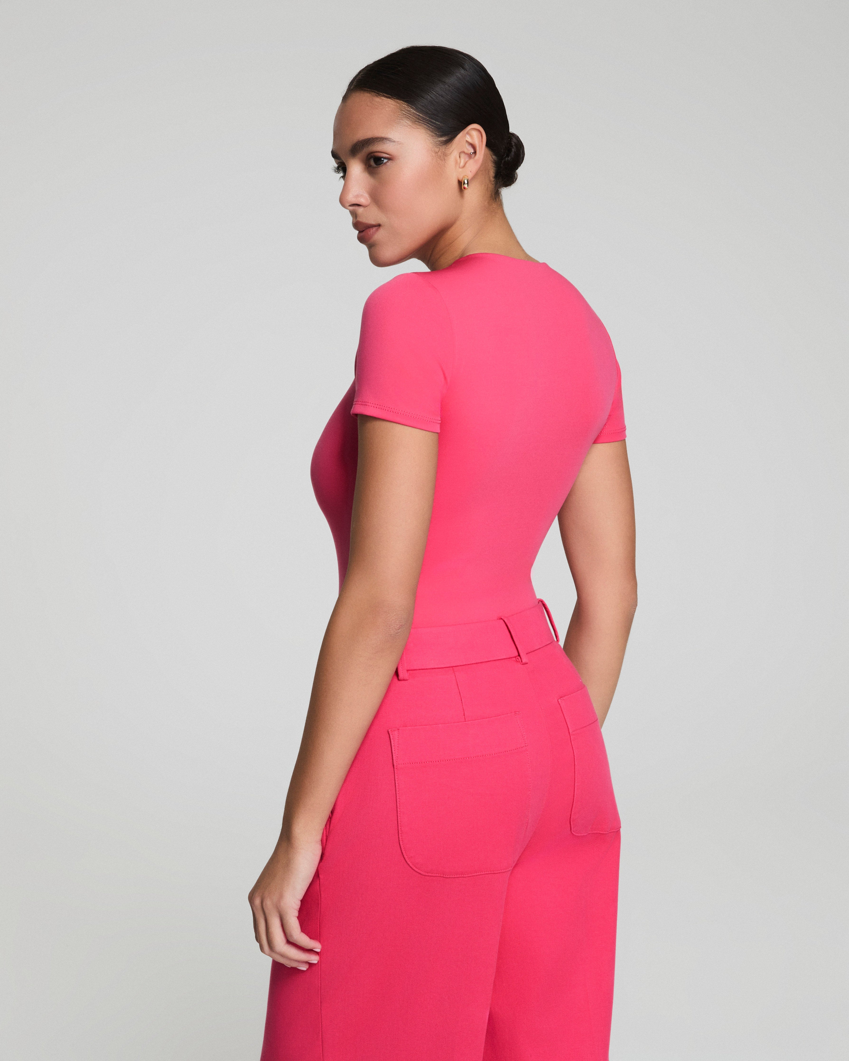 SPANXsmooth™ Jersey Crewneck Thong Bodysuit  Tulip