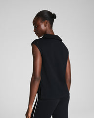 SPANX AirEssentials® Pique Sleeveless Half Zip  Very Black