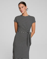 SPANX® AirEssentials Tie-Waist Maxi Dress, Stripe  Very Black Stripe