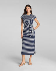 SPANX® AirEssentials Tie-Waist Maxi Dress | Timeless Navy/Powder Stripe