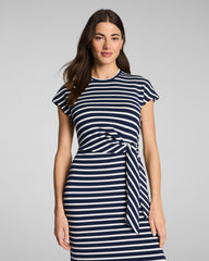 SPANX® AirEssentials Tie-Waist Maxi Dress | Timeless Navy/Powder Stripe