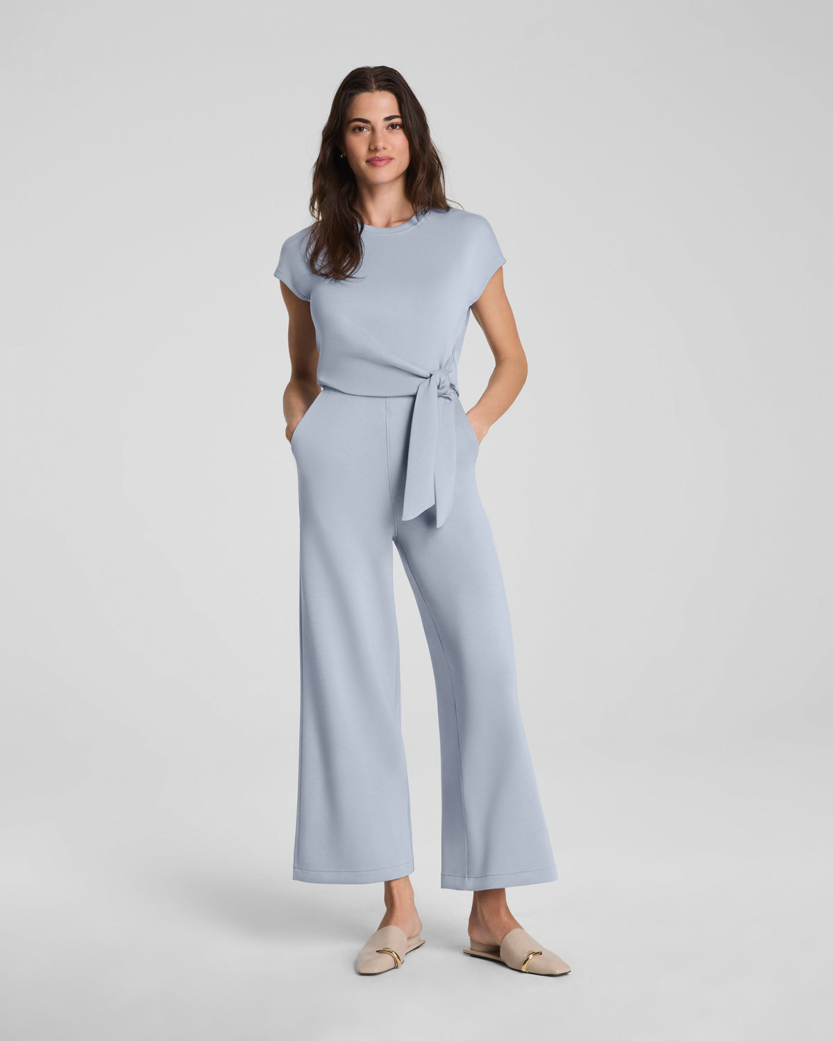 SPANX® AirEssentials Tie Waist Jumpsuit | Himalayan Cloud